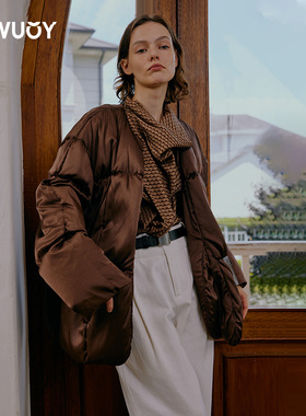 YOUWEI【优惠专属】短羽绒服蚕丝裸感无领女轻盈羽绒外套Y2823301