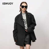 YOUWEI 外套女中长大衣Y2523403 式 优惠专属 摇粒绒翻领西装