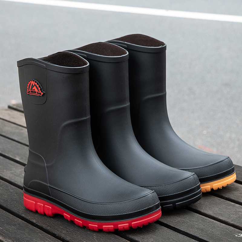 德系防滑耐磨男款中筒雨靴|防水