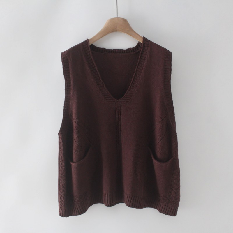 无袖针织马甲背心叠穿上衣