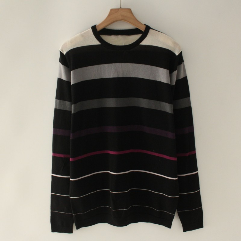 长袖套头舒适撞色针织衫上衣