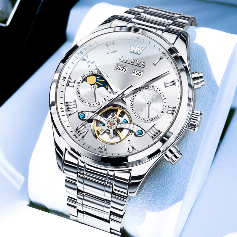 瑞士正品手表男款 全自动机械手表高级感多功能防水钢带男士手表