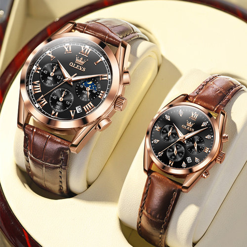 【瑞士精品】夜光防水真皮表带