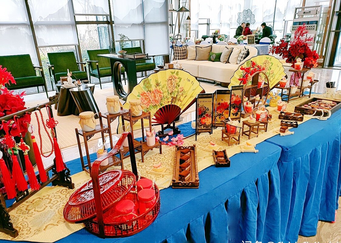 新中式甜品台摆台古风甜品台摆件国风复古甜品台汉唐茶歇摆件