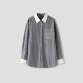 5QC5C2306 撞色拼接条纹衬衫 26年春款