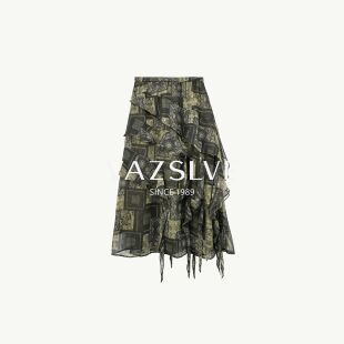 【VAZSLVE/全新奢品】捡漏-不规则度假风A字半裙-BO87100