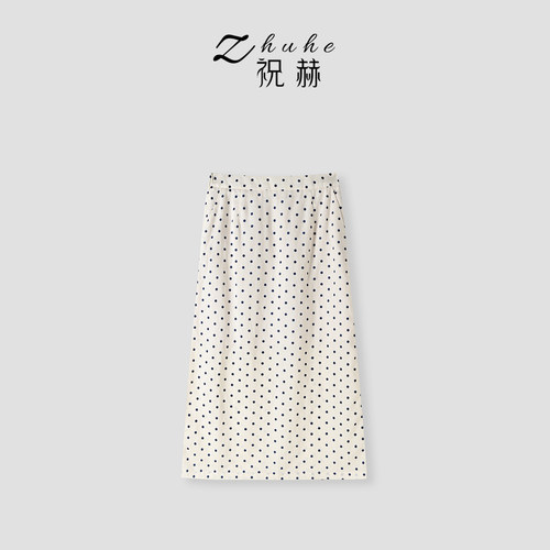[阿邱甄选]-夏季波点高腰百搭显瘦直筒裙-6XLLH1385