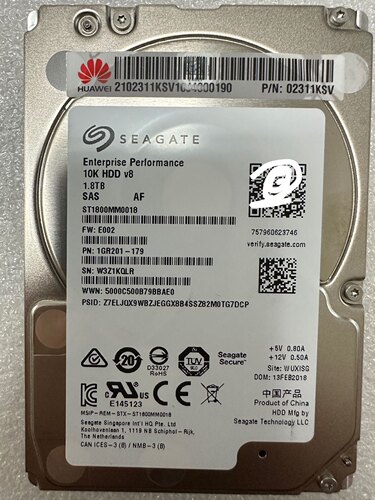 希捷 东芝华为ST1800MM0018 2.5寸服务器硬盘1.8TB SAS 10K 12GB