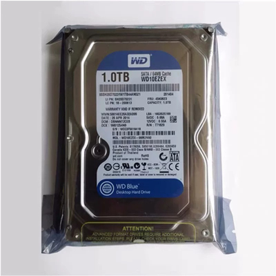 西数 WD10EZEX 台式机硬盘1T 3.5英寸SATA3 1T机械盘 蓝盘64M监控