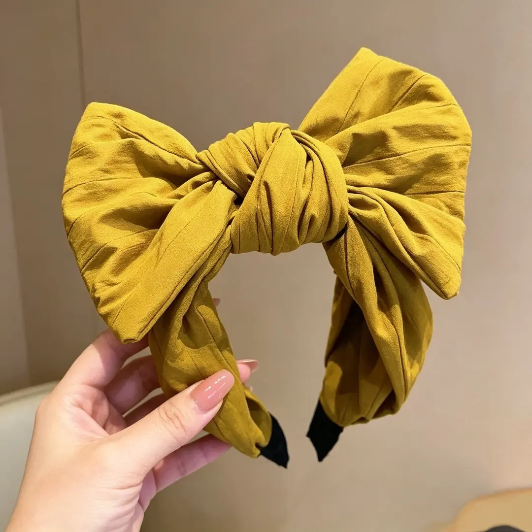 简约百搭高颅顶蝴蝶结宽边发箍