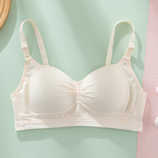 纯棉内衣女学生初中生高中生少女发育期小胸聚拢夏季 文胸胸罩 薄款