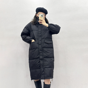羽绒服女中长款过膝2023新款立领宽松加厚时尚白鸭绒冬季外套反季