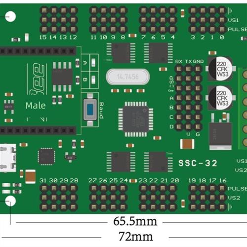 32路舵机控制器 双足机器人 6DOF机械手多自由度控制离线编程存储