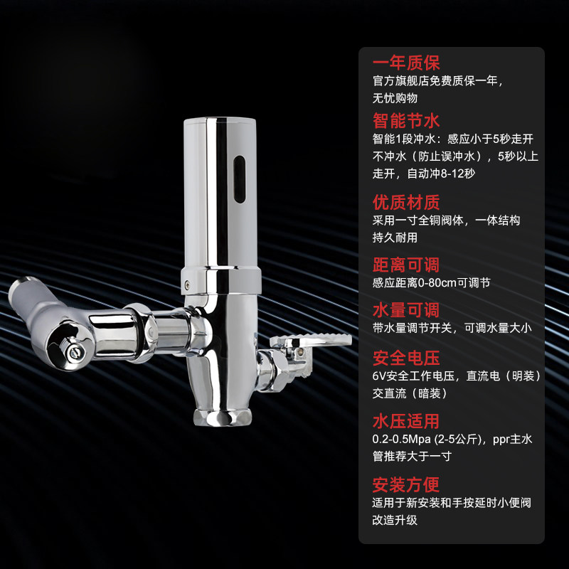 恩宝明装智能感应蹲便器手动全自动冲洗阀厕所大小便感应器8824JS