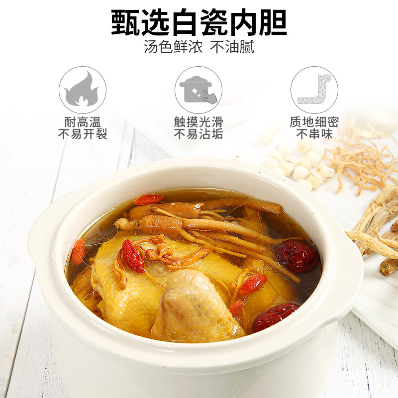 小浣熊电炖锅家用燕窝煲汤煮粥专用定时预约隔水炖盅小2粥锅3钝顿