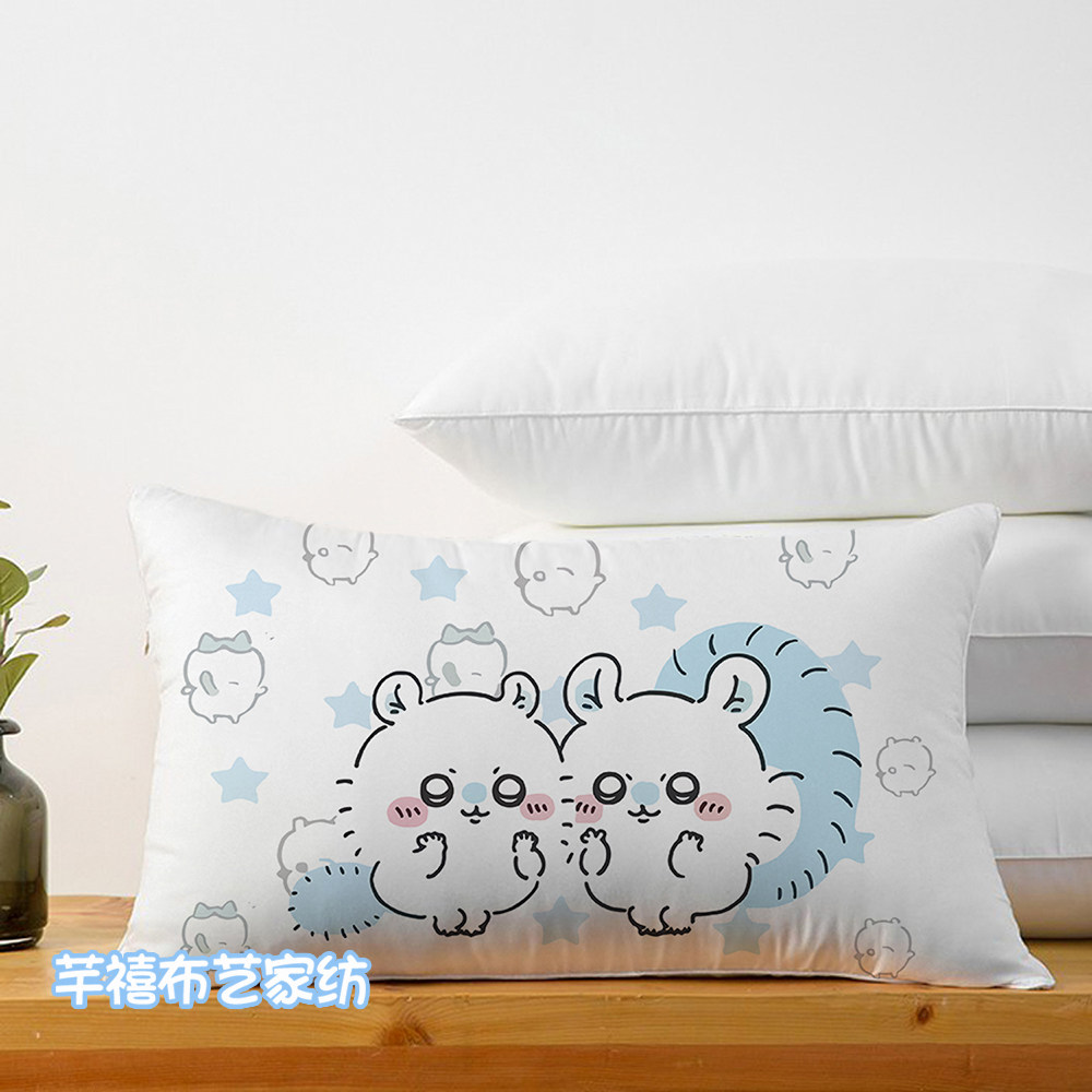 吉伊卡哇印花枕套chiikawa卡通枕头套含枕芯学生宿舍可爱单个枕套图片