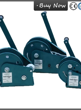 uszhiy牌进口自锁式手摇绞盘JC-C1200LBS小型绞车手动绞盘吊机