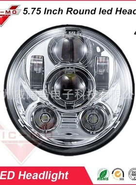 5.75寸适用哈雷摩托车大灯改装 6珠哈雷 戴维森大灯 LED灯