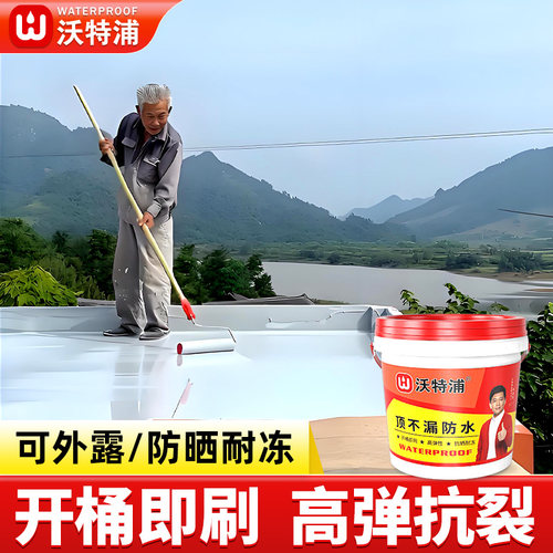 沃特浦防水涂料屋顶补漏材料外墙房顶漏水专用防漏防水胶裂缝渗水