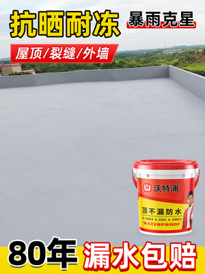 沃特浦屋顶防水涂料补漏裂缝渗水材料楼顶房顶漏水外墙专用防漏胶