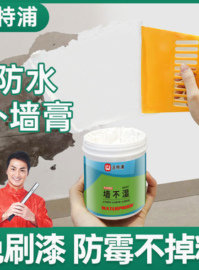 沃特浦补墙膏墙面修补白色防水防潮防霉墙不湿墙壁白墙修复腻子漆