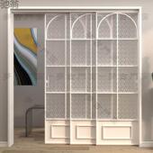 xmd法式 复古三联动钛镁合金推拉门厨房阳台客厅地轨吊轨动推拉