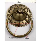 中式 门环圆环拉环铜门钹如意拉手铜把手 覆古铜雕彷古玻璃大门对装