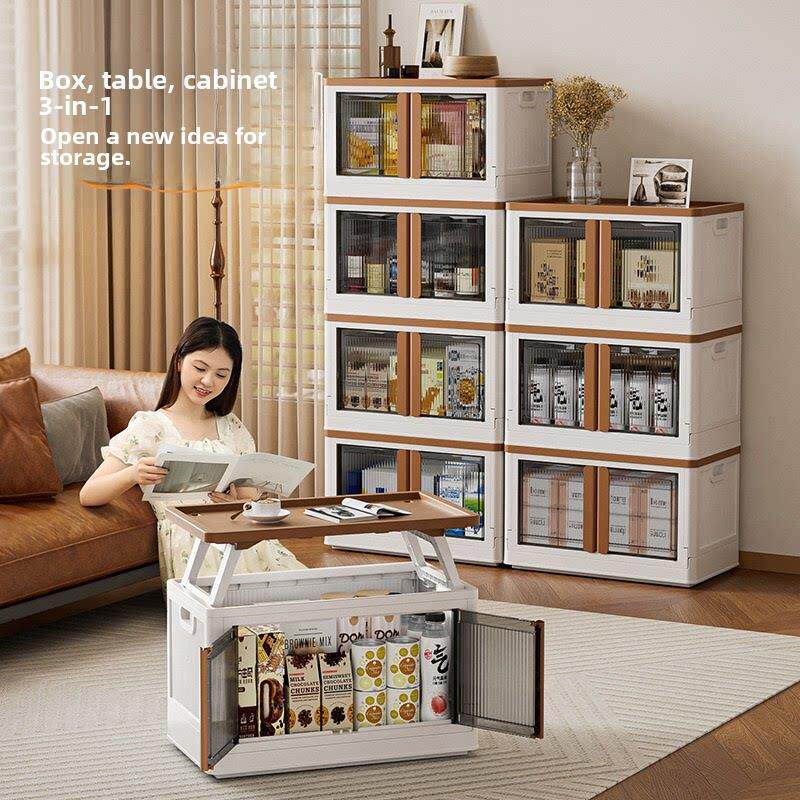 创意露营车载储物箱 升降式杂物收纳折叠柜 家用免安装多层收纳柜