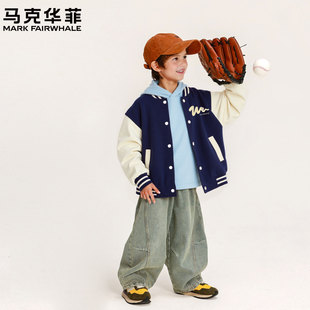馬克華菲男童外套2025新款 上衣潮XG 兒童春秋棒球服中大童痞帥秋裝
