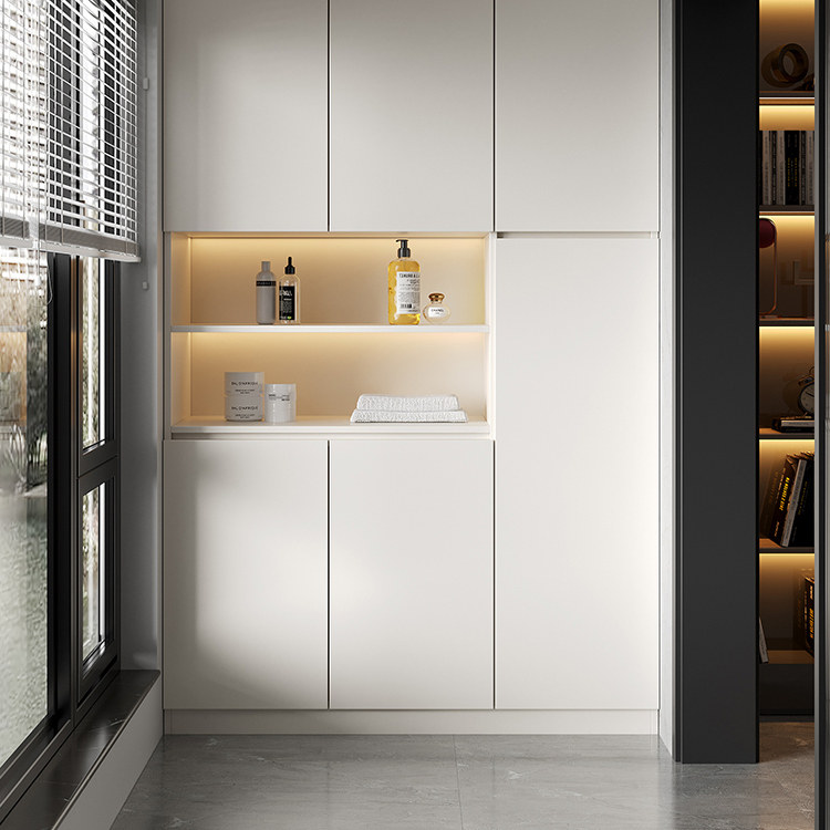 新款阳台储物柜可定制靠墙一体飘窗收纳柜奶油风家用多层置物柜子,住宅家具,阳台柜,淘宝优惠券,粉丝福利购,淘宝优惠卷