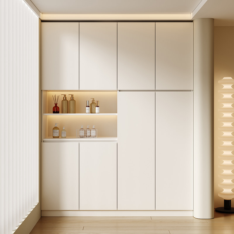 阳台柜ENF级欧松板三门储物柜收纳柜上门安装可定制一门到顶柜子