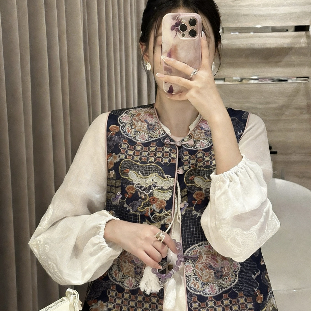 云朵26年早春早春上新高级感优雅气质刺绣盘扣国风马甲xx8582,女装/女士精品,马夹,淘宝优惠券,粉丝福利购,淘宝优惠卷