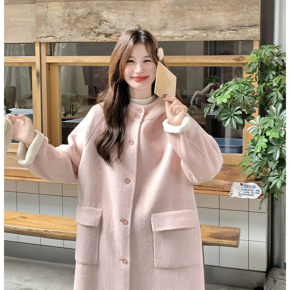 云朵设计小众双面呢羊绒大衣女毛呢外套羊毛外套(含100羊毛)H611