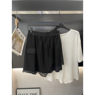 云朵设计小众26年夏上新松紧腰百搭简约裙裤 70J259