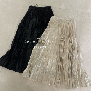 云朵家26年夏上新HL 赫连家复古风压褶高腰A字裙半身裙826Q7169