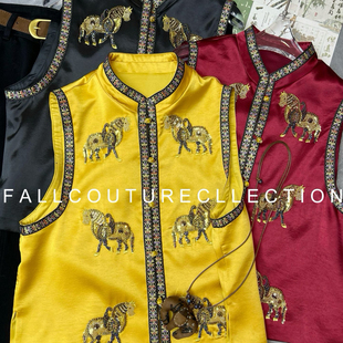 云朵26年早春新中式重工钉珠刺绣马甲（含30真丝）37554