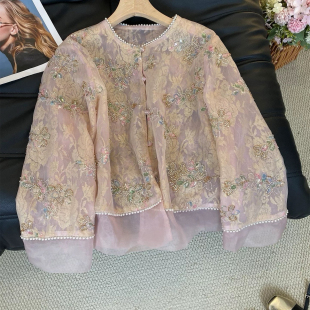 云朵质名媛高级感钉珠薄款防晒上衣短外套(大货速发)LYM0149877