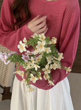 云朵家款镂空氛围感小心机斜挂脖式设计感针织衫（含4羊毛）95037