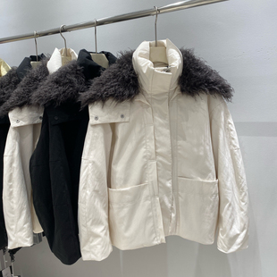 YS1 配可拆仿毛毛领 1114 宽松保暖羽绒服外套 云朵毛领休闲时尚