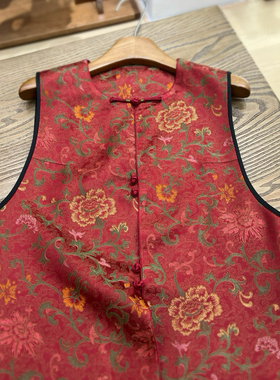 云朵冬上新冬季新品新中式宋锦女款马甲M250515