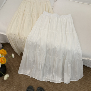 云朵设计小众26年夏上新法式 刺绣提花蛋糕裙半身裙AY636