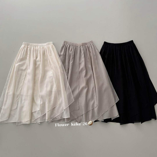 云朵设计遮臀显瘦长裙子百搭气质A字裙半身裙 Cfl742 86天丝