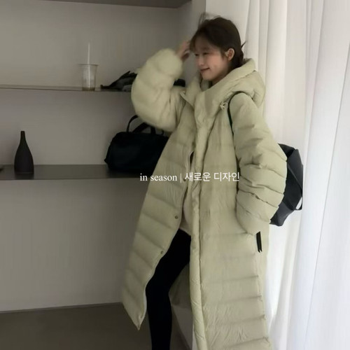 云朵小众设计帽长款休闲舒适百搭气质保暖羽绒服外套YZJ-25065