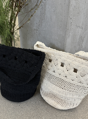 云朵设计编织镂空休闲水桶大容量设计单肩包(配送内袋)YS1-3399