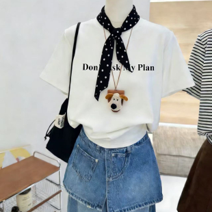 简约圆领显瘦棉料通勤休闲短袖 YS12 T恤 n088 单短袖 云朵搭时尚