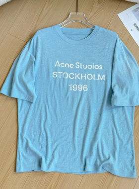 云朵夏上新男女同款小众设计做旧印花圆领宽松套头短袖T恤J15365