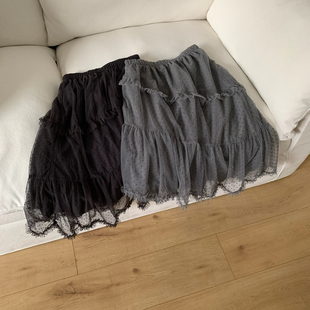 云朵设计26年夏上新复古波点网纱半身裙W6050