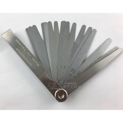 新款不锈钢塞尺0.01-2mm 20片装 塞尺0.01-2.0 GOODSUPER塞尺100M