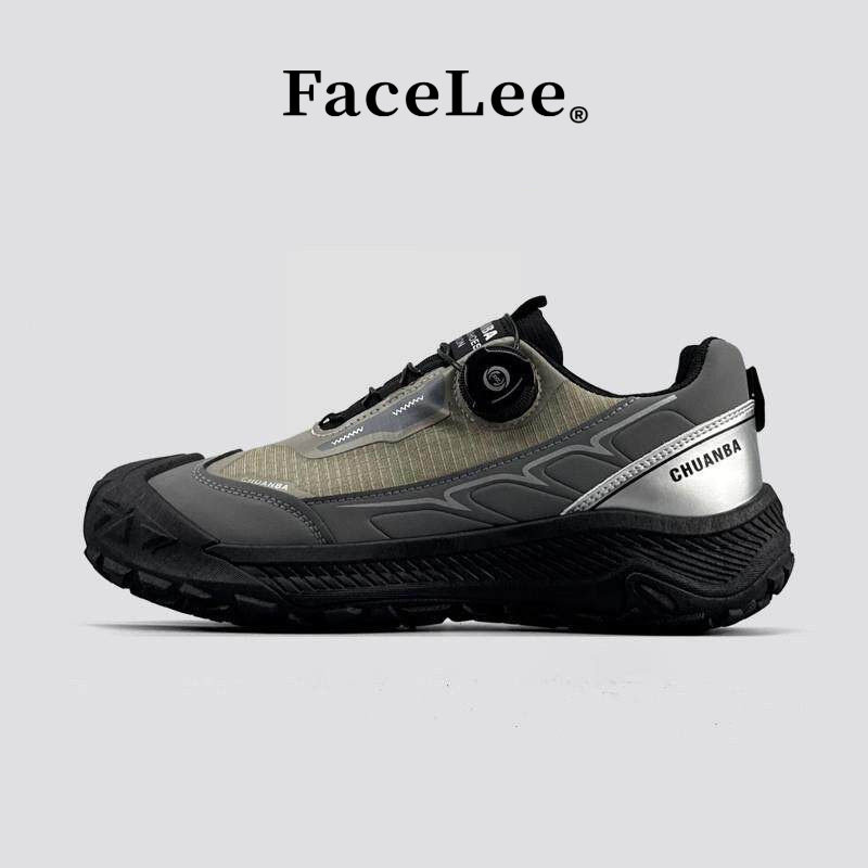 FaceLee秋季男鞋一脚蹬户外露营徒步鞋旋转纽扣懒人时尚运动鞋