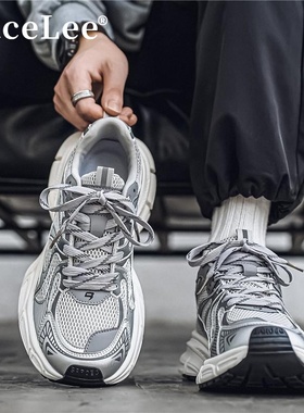 FaceLee日本设计师联名款男鞋2025新款秋冬跑步运动鞋鞋带增高